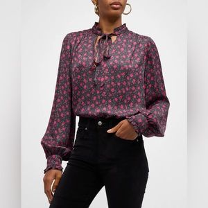 Veronica Beard
Louama Floral Long-Sleeve Self-Tie Blouse